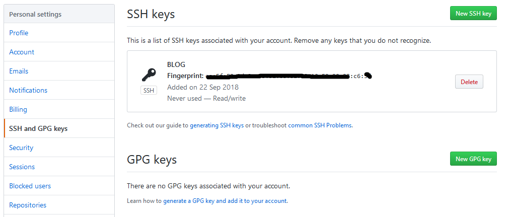 添加SSH Key